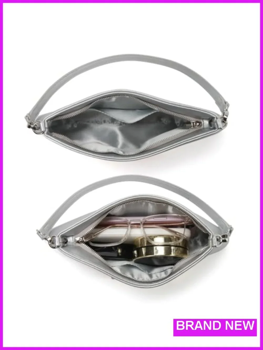 Women Clutch Purse Faux Leather Evening Bag Shoulder Handbag with Chain